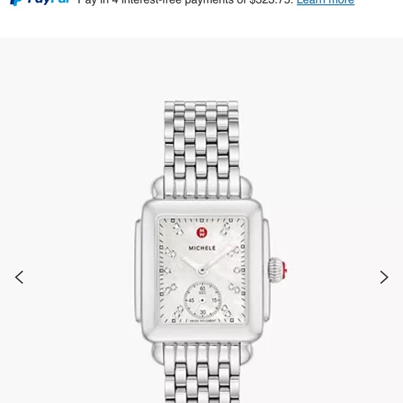 Michele Deco Mid Stainless Diamond Dial Watch - Like New! - Picture 7 of 8